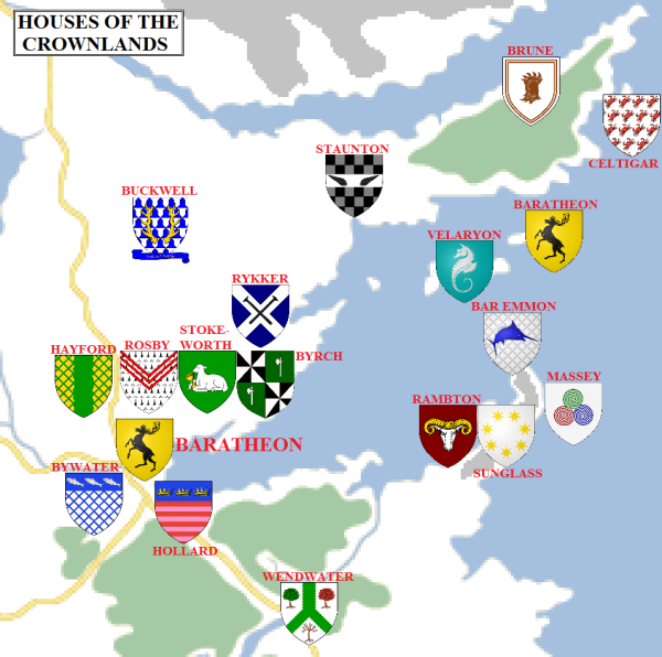Westeros - The Crownlands Houses Named